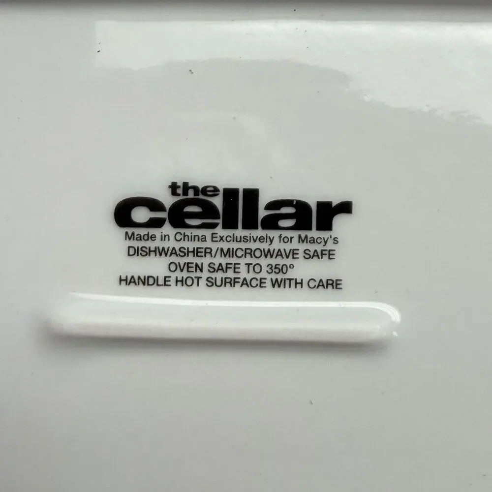 The Cellar Appetizer Plates Set of 4 Inspirational Porcelain Serving Trays NIB